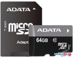 Карта памяти A-Data Premier microSDXC UHS-I U1 Class 10 64GB (AUSDX64GUICL10-RA1)