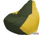 Кресло-мешок Flagman Груша Макси Г2.1-57 (тёмно-оливковый/жёлтый)