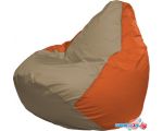 Кресло-мешок Flagman Груша Макси Г2.1-90 (тёмно-бежевый/оранжевый)