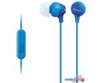 Наушники с микрофоном Sony MDR-EX15AP (голубой)
