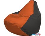 Кресло-мешок Flagman Груша Макси Г2.1-210 (оранжевый/тёмно-серый)