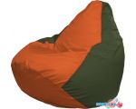 Кресло-мешок Flagman Груша Макси Г2.1-211 (оранжевый/тёмно-оливковый)