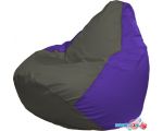 Кресло-мешок Flagman Груша Макси Г2.1-370 (тёмно-серый/фиолетовый)