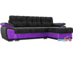 Угловой диван Mebelico Нэстор 60743 (черный/фиолетовый)