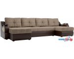 П-образный диван Лига диванов Меркурий 100334 (коричневый)