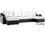 П-образный диван Лига диванов Меркурий 100340 (белый/черный)