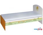 Кровать Polini Kids Basic Джунгли 180x90 (белый/оранжевый)