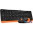 Клавиатура + мышь A4Tech Fstyler F1010 (черный/оранжевый) в Бресте фото 2