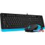 Клавиатура + мышь A4Tech Fstyler F1010 (черный/синий) в Витебске фото 2