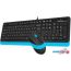 Клавиатура + мышь A4Tech Fstyler F1010 (черный/синий) в Бресте фото 3