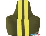 Кресло-мешок Flagman Спортинг С1.1-57 (тёмно-оливковый/жёлтый)