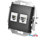 Розетка компьютерная Simon 1591590-038 (графит)