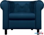 Интерьерное кресло Brioli Винчестер (экокожа, L18 синий/темные ножки)
