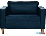 Интерьерное кресло Brioli Вернер (экокожа, L18 синий/светлые ножки)