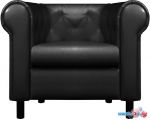 Интерьерное кресло Brioli Винчестер (экокожа, L22 черный/темные ножки)