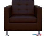 Интерьерное кресло Brioli Дилли клетка (экокожа, L13 коричневый)