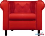 Интерьерное кресло Brioli Винчестер (экокожа, L19 красный/темные ножки)