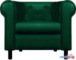 Интерьерное кресло Brioli Винчестер (экокожа, L15 зеленый/темные ножки)