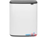 Мусорное ведро с разделителем Brabantia Bo Touch Bin 2x30 л (белый)