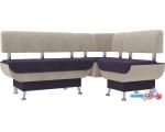 Угловой диван Mebelico Альфа 106937 (левый, фиолетовый/бежевый)
