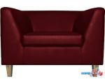 Интерьерное кресло Brioli Дедрик М (экокожа, L16 вишневый/светлые ножки)