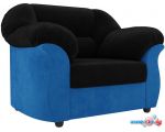 Интерьерное кресло Лига диванов Карнелла 105834 (велюр, черный/голубой)
