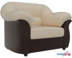 Интерьерное кресло Лига диванов Карнелла 105848 (экокожа, бежевый/коричневый)