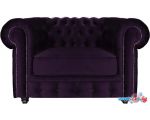 Интерьерное кресло Brioli Честерфилд классик (велюр, B40 фиолетовый/темные ножки)