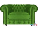 Интерьерное кресло Brioli Честерфилд классик (велюр, B26 зеленый/темные ножки)