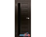 Межкомнатная дверь Юни Амати 4 (ч) 40x200 (дуб венге/черное стекло)