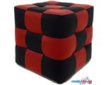 Пуфик Brioli Рубик L22-L19 (черный/красный)