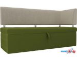 Угловой диван Mebelico Стоун 259 107276 (правый, микровельвет, зеленый/бежевый)