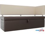 Угловой диван Mebelico Стоун 259 107290 (правый, экокожа, коричневый/бежевый)