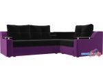Угловой диван Mebelico Тесей 107632 (левый, черный/ фиолетовый)