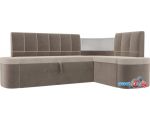Угловой диван Mebelico Тефида 107511 (правый, бежевый/коричневый)