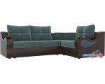 Угловой диван Mebelico Митчелл 107543 (левый, бирюзовый/коричневый)
