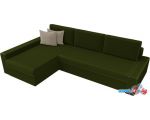 Угловой диван Лига диванов Версаль 29471 (левый, микровельвет, зеленый)