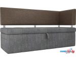Угловой диван Mebelico Стоун 259 107287 (правый, рогожка, серый/коричневый)