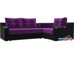 Угловой диван Mebelico Тесей 107630 (правый, фиолетовый/черный)