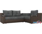 Угловой диван Mebelico Тесей 107641 (левый, серый/коричневый)