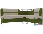Угловой диван Mebelico Сидней 107376 (правый, бежевый/зеленый)
