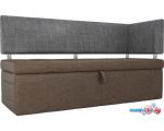 Угловой диван Mebelico Стоун 259 107285 (правый, рогожка, коричневый/серый)