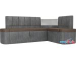 Угловой диван Mebelico Тефида 107531 (правый, коричневый/серый)