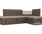Угловой диван Mebelico Тефида 107528 (правый, бежевый/коричневый)
