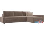 Угловой диван Лига диванов Версаль 105812 (правый, велюр, коричневый/бежевый)