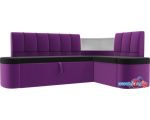 Угловой диван Mebelico Тефида 107527 (правый, черный/фиолетовый)