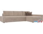 Угловой диван Лига диванов Версаль 105815 (правый, велюр, бежевый/коричневый)