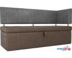 Угловой диван Mebelico Стоун 107285 (левый, рогожка, коричневый/серый)