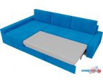 Угловой диван Лига диванов Версаль 105818 (левый, велюр, голубой/бежевый)