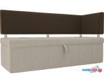 Угловой диван Mebelico Стоун 107274 (левый, микровельвет, бежевый/коричневый)